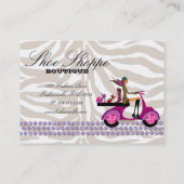 ファッションの靴のジュエリーのシマウマの紫色の金ゴールド 名刺 (裏面)