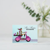 ファッションの靴のジュエリーの名刺のスクーターの青 名刺 (スタンド正面)