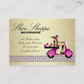 ファッションの靴のジュエリーの紫色の金ゴールド 名刺 (裏面)