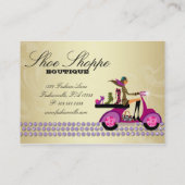 ファッションの靴の財布のジュエリーの紫色の金ゴールド 名刺 (裏面)