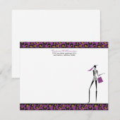 ファッションアカスタムイコンフラットノートカード（紫） ノートカード (正面/裏面)