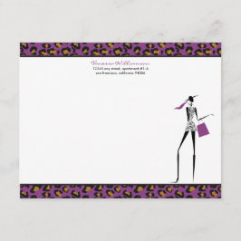 ファッションアカスタムイコンフラットノートカード（紫） ノートカード