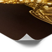 ファッションアフリカ人女性金ゴールドブラック宝石を付けたドレス ポスター (角)