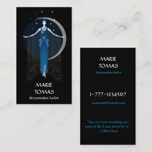 ファッションアートデコエレガントイラストレーション 名刺 (正面/裏面)