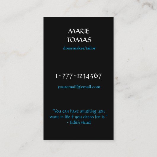 ファッションアートデコエレガントイラストレーション 名刺 (裏面)