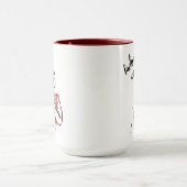 ファッションアートブラックアンドレッド15ozリンガー マグカップ (中央)