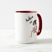 ファッションアートブラックアンドレッド15ozリンガー マグカップ (正面右)