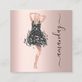 ファッションイベントショップバラブラックドレスQRコード スクエア名刺