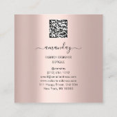 ファッションイベントショップバラブラックドレスQRコード スクエア名刺 (裏面)