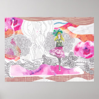 ファッションイラストレーションアートポスター ポスター