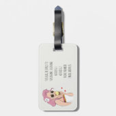 ファッションイラストレーションガールサマーホリデービーチサン ラゲッジタグ (裏面縦)