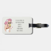ファッションイラストレーションガールサマーホリデービーチサン ラゲッジタグ (裏面横)