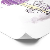 ファッションイラストレーションショッピングガールキャットウォーター色 ポスター (角)