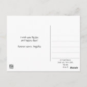 ファッションイラストレーションフランスのの赤いベレットの女性 ポストカード (裏面)