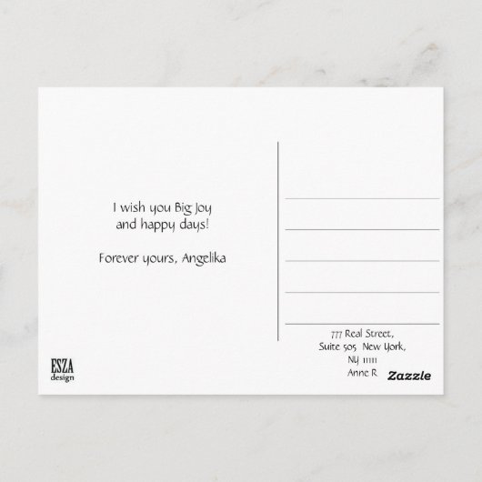 ファッションイラストレーションフランスのの赤いベレットの女性 ポストカード (裏面)