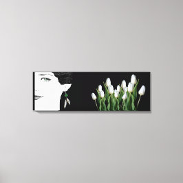 ファッションイラストレーション女子顔かわいらしフローラ キャンバスプリント