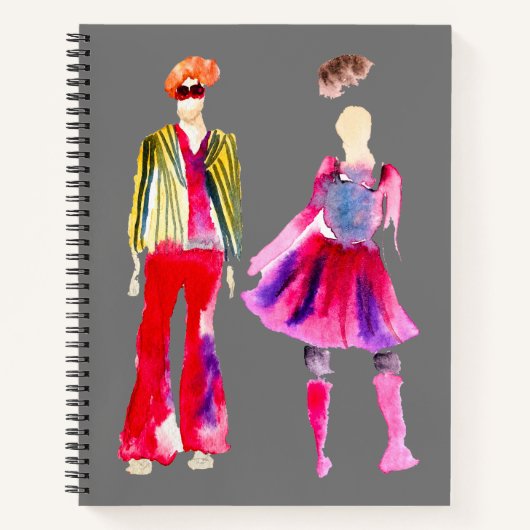 ファッションイラストレーション姿アートウォーター色 ノートブック (正面)