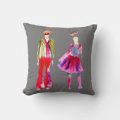 ファッションイラストレーション水カラーボホ クッション (正面)