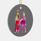 ファッションイラストレーション水カラーボホ セラミックオーナメント (右)