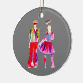 ファッションイラストレーション水カラーボホ セラミックオーナメント (左)