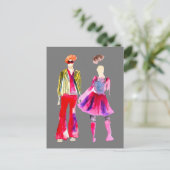 ファッションイラストレーション水カラーボホ ポストカード (スタンド正面)