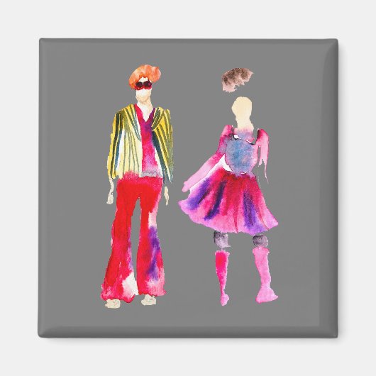 ファッションイラストレーション水カラーボホ マグネット (正面)