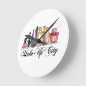 ファッションイラストレーション水色アクリル壁時計 ラウンド壁時計