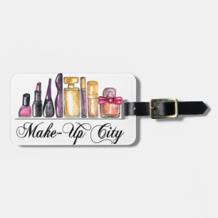 ファッションイラストレーション水色アクリル壁時計 ラゲッジタグ