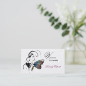 ファッションイラストレーション美しいビジネスバタフライ 名刺 (スタンド正面)