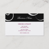 ファッションイラストレーション美しいビジネスバタフライ 名刺 (裏面)