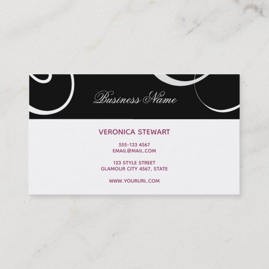 ファッションイラストレーション美しいビジネスバタフライ 名刺 (裏面)