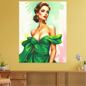 ファッションイラストレーション キャンバスプリント (インサイチュ (リビング))