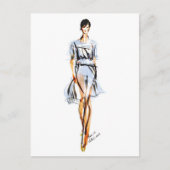ファッションイラストレーション |クロエパステルシフォンドレス ポストカード (正面)