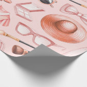 ファッションイラストレーション。シームレスなパターン ラッピングペーパー (角)