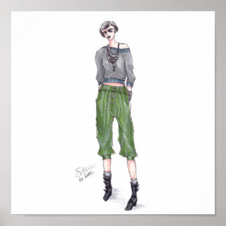 ファッションイラストレーション ポスター