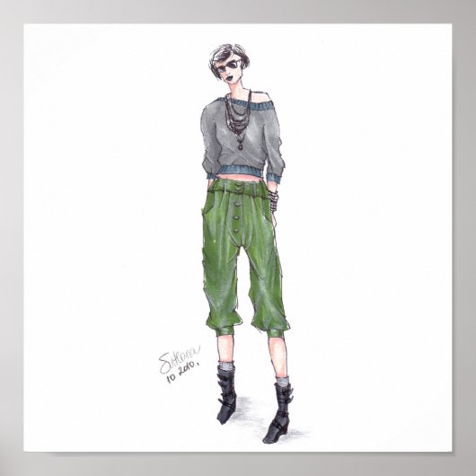 ファッションイラストレーション ポスター (正面)