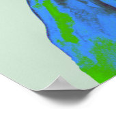 ファッションイラストレーション – 緑 – 青ガウン ポスター (角)