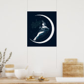 ファッションイラスト月明かりのデコ女性 ポスター (キッチン)