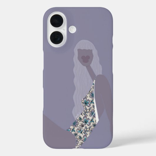 ファッションイラスト おしゃれな女性 紫 モダンアート Case-Mate iPhoneケース (裏面)