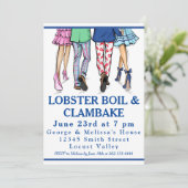 ファッションイラスト ロブスター煮込みパーティー クラムベイクパーティー 招待状 (スタンド正面)