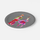 ファッションイラスト 水彩 ボーホ ペーパープレート (アングル)