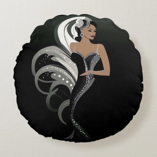ファッションエスク#2装飾用クッション ラウンドクッション (正面)