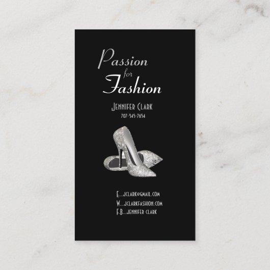 ファッションエレガントスタイリストデザイナーとStilettos 名刺 (裏面)