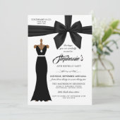 ファッションエレガントティファニー誕生日招待状ブラック 招待状 (スタンド正面)