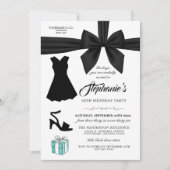 ファッションエレガントティファニー誕生日招待状 招待状 (正面)