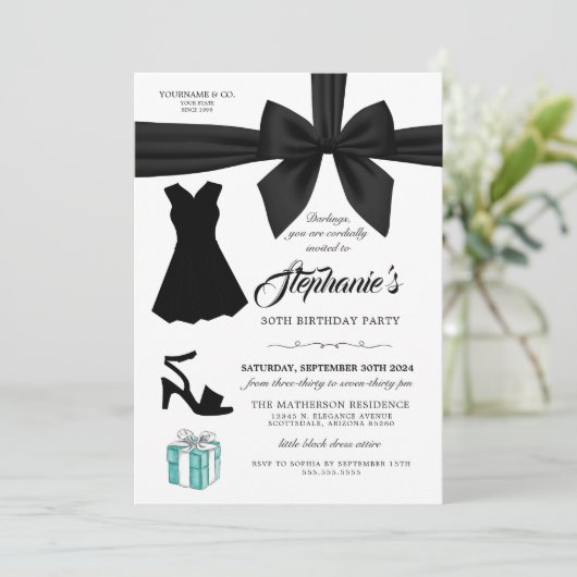 ファッションエレガントティファニー誕生日招待状 招待状 (スタンド正面)