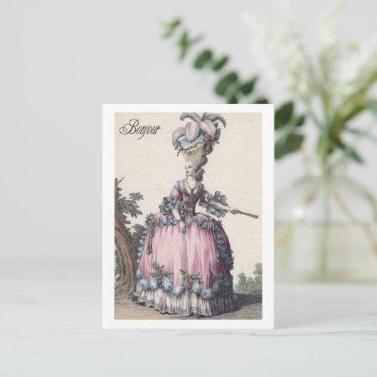 ファッションエレガントマリーAntoinetteグリーティングカード ポストカード (スタンド正面)