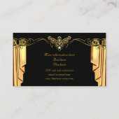 ファッションエレガント金ゴールドブラックドレープダイヤモンド 名刺 (裏面)