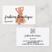 ファッションオンラインショップロゴ銅バラドレスQR 名刺 (正面/裏面)