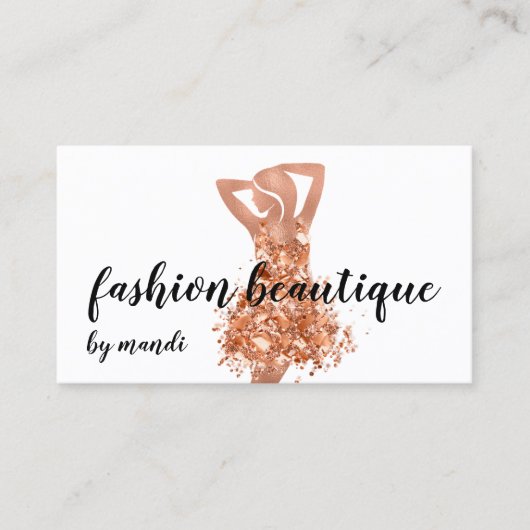 ファッションオンラインショップロゴ銅バラドレスQR 名刺 (正面)